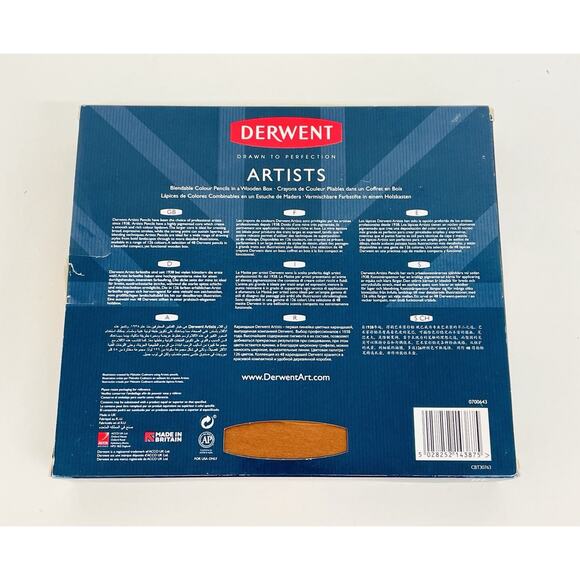 Derwent 48 Blendable Color Pencils w/ Wooden Gift Box Professional Quality New - Picture 9 of 9